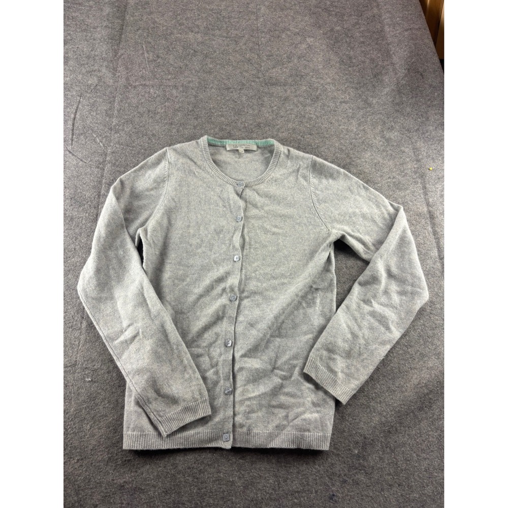 Love 100% Cashmere Cardigan Sweater Button Front Crew Neck Women XS Prep SEE